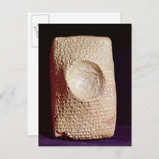 Tablet met inscriptie cuneiform briefkaart (Voorkant / Achterkant)