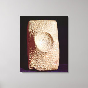 Tablet met inscriptie cuneiform canvas afdruk