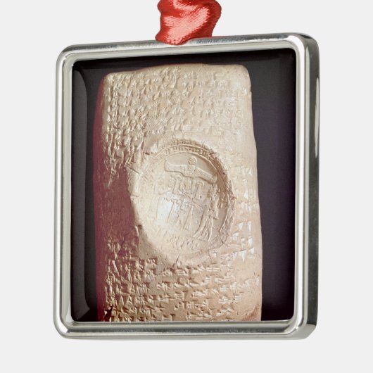 Tablet met inscriptie "cuneiform" metalen ornament (Links)