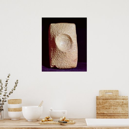 Tablet met inscriptie cuneiform poster (Keuken)