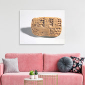 Tablet met pictogrammen, Protoliterat Canvas Afdruk (Insitu (Woonkamer))