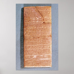 Tablet met rituele offers poster