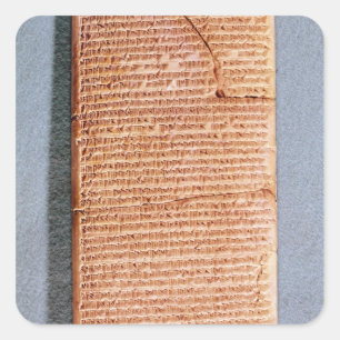 Tablet met rituele offers vierkante sticker