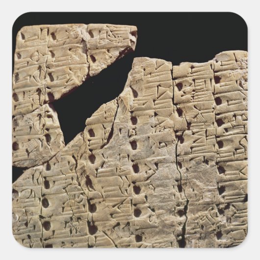 Tablet met spijkerschrift, uit Uruk Vierkante Sticker (Voorkant)