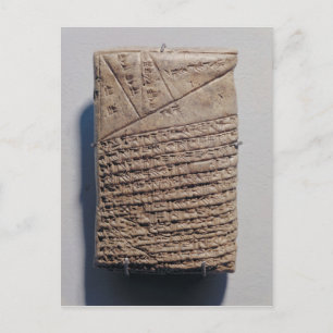 Tablet met veertien regels wiskundige tekst briefkaart