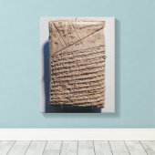 Tablet met veertien regels wiskundige tekst canvas afdruk (Insitu (Houten vloer))