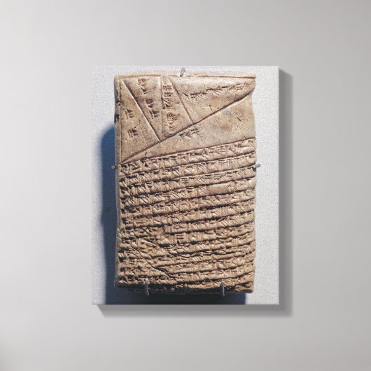 Tablet met veertien regels wiskundige tekst canvas afdruk (Voorkant)