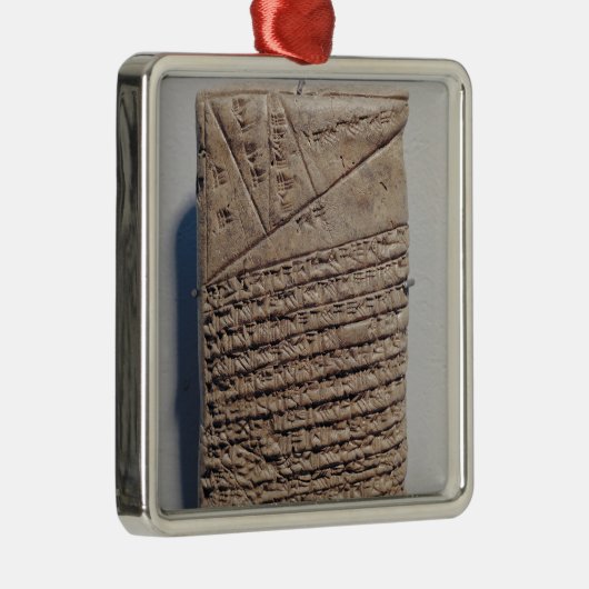 Tablet met veertien regels wiskundige tekst metalen ornament (Rechts)