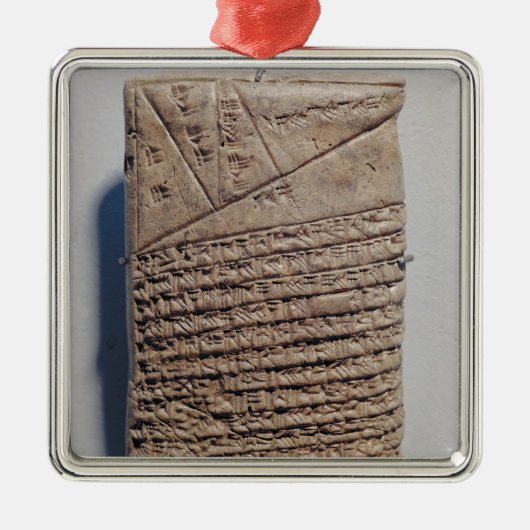 Tablet met veertien regels wiskundige tekst metalen ornament (Voorkant)