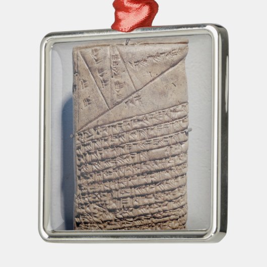 Tablet met veertien regels wiskundige tekst metalen ornament (Links)