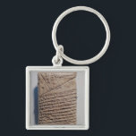 Tablet met veertien regels wiskundige tekst sleutelhanger<br><div class="desc">Mesopotamian's tablet met veertien regels van een wiskundige tekst in een vorm van een cuneiform schrift en een geometrisch ontwerp in het Iraakse Museum in Bagdad.</div>