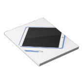 Tablet op standaard en digitale pen notitieblok (Schuin)