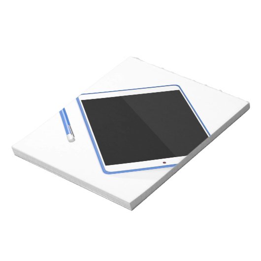 Tablet op standaard en digitale pen notitieblok (Linkerzijde)