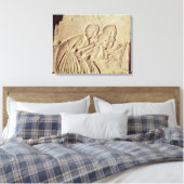 Tablet waarop vier schrijvers op het werk zijn afg canvas afdruk (Insitu (Slaapkamer))