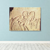 Tablet waarop vier schrijvers op het werk zijn afg canvas afdruk (Insitu (Houten vloer))