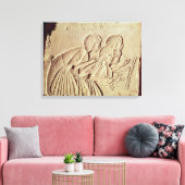 Tablet waarop vier schrijvers op het werk zijn afg canvas afdruk (Insitu (Woonkamer))