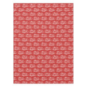 Tabletje met rood en wit kerstpatroon tafelkleed (Voorkant)