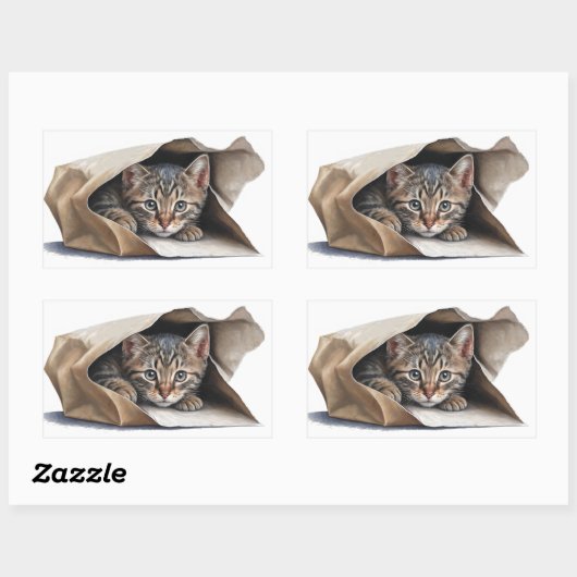 Tabletkern in papierzak rechthoekige sticker (Vel)