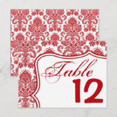Tabletnummer Rode Crim White Damask Lace Print Briefkaart (Voorkant / Achterkant)