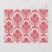 Tabletnummer Rode Crim White Damask Lace Print Briefkaart (Achterkant)