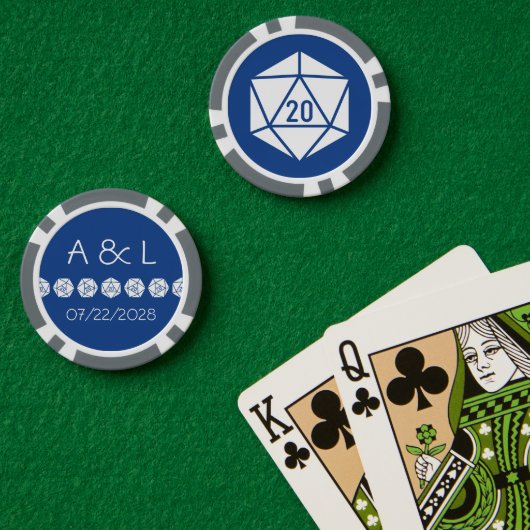 Tabletop afbeelding in blauw poker chips (Pokertafel (Dubbel))