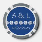 Tabletop afbeelding in blauw poker chips (Achterkant)