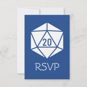 Tabletop afbeelding in blauwe RSVP-kaart RSVP Kaartje