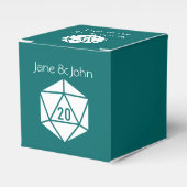 Tabletop afbeelding in Blauwgroen verpakking Bedankdoosjes (Voorkant Zijde)