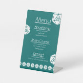 Tabletop afbeelding in Blauwgroen voetstuk Reclamebord Met Voetstuk (Voorkant)