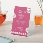 Tabletop afbeelding in frambozenvoetteken reclamebord met voetstuk (Insitu)