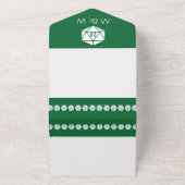 Tabletop afbeelding in groen all in one uitnodiging (Buitenkant)