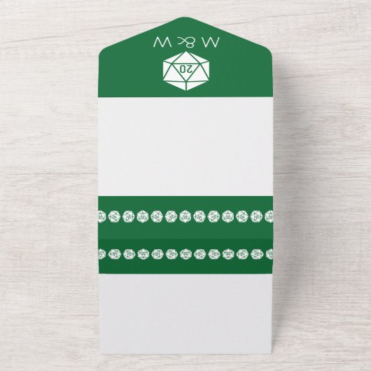 Tabletop afbeelding in groen all in one uitnodiging (Buitenkant)