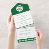 Tabletop afbeelding in groen all in one uitnodiging (Afscheurbaar)