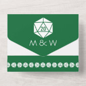 Tabletop afbeelding in groen all in one uitnodiging (Achterkant)