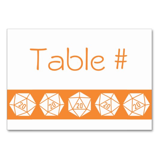 Tabletop afbeelding in Oranje tabeltabel Kaart (Voorkant)