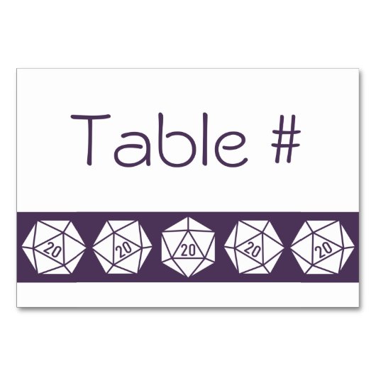 Tabletop afbeelding in Paarse tabeltaal Kaart (Voorkant)
