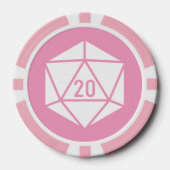 Tabletop afbeelding in petalroze poker chips (Voorkant)