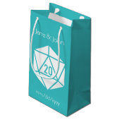 Tabletop afbeelding in Turquoise Gift Bag Klein Cadeauzakje (Achterkant Gekanteld)