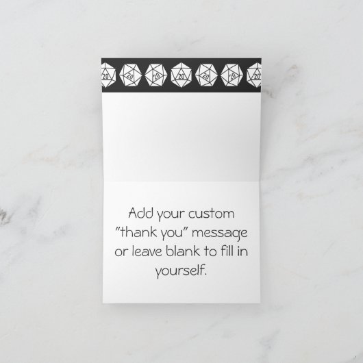 Tabletop afbeelding in zwart, bedankt (Binnen)