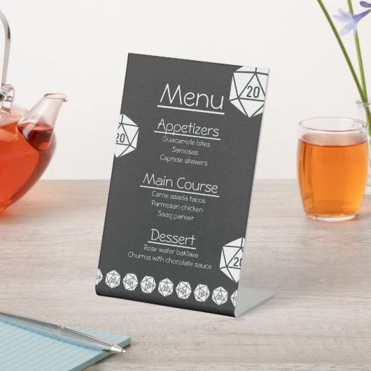 Tabletop afbeelding in zwart voetstuk reclamebord met voetstuk (Insitu)