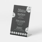 Tabletop afbeelding in zwart voetstuk reclamebord met voetstuk (Voorkant)