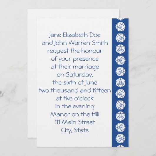 Tabletop Chic in Blue Wedding Invitation Kaart (Voorkant / Achterkant)