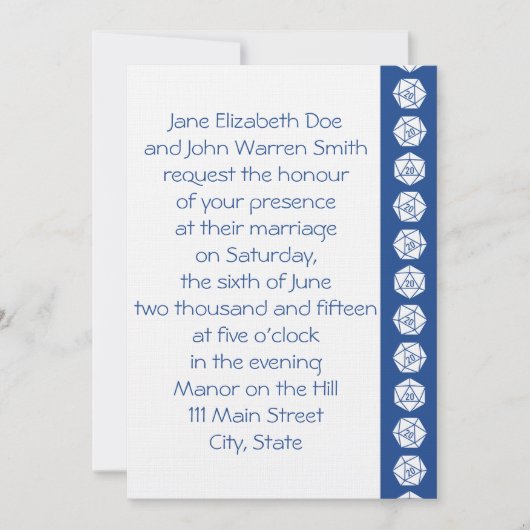 Tabletop Chic in Blue Wedding Invitation Kaart (Voorkant)