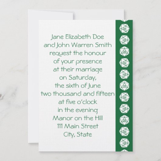 Tabletop Chic in Green Wedding Invitation Kaart (Voorkant)