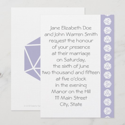 Tabletop Chic in Lavender Wedding Invitation Kaart (Voorkant / Achterkant)