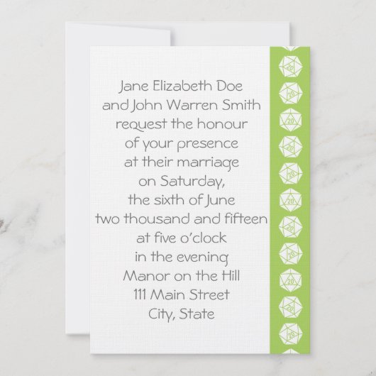 Tabletop Chic in Peridot Wedding Invitation Kaart (Voorkant)