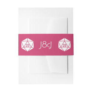 Tabletop Chic in Raspberry Invitation Belly Band Uitnodigingen Wikkel