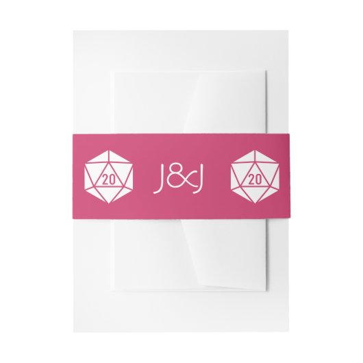 Tabletop Chic in Raspberry Invitation Belly Band Uitnodigingen Wikkel (Voorkant Voorbeeld)