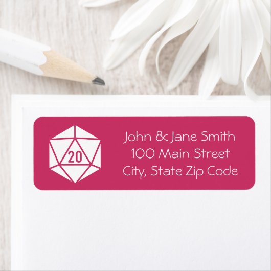Tabletop Chic in Raspberry Return Address Label (Insitu)