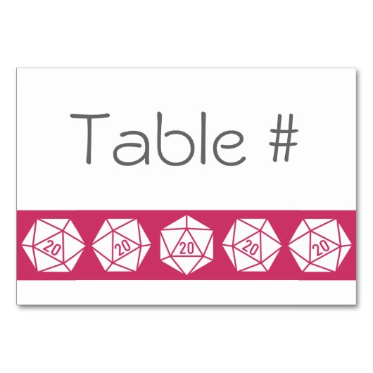 Tabletop Chic in Raspberry Table Kaart (Achterkant)